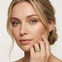 2 CTW Cushion Cut Lab Grown Diamond Bezel Set Elarisse Ring Gold