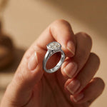 2 CTW Cushion Cut Lab Grown Diamond Bezel Set Elarisse Ring White