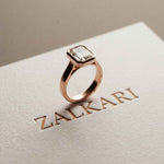 Velmira 2 CTW Emerald Cut Lab Grown Diamond Bezel Set Ring Rose Gold
