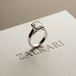 Velmira 2 CTW Emerald Cut Lab Grown Diamond Bezel Set Ring White