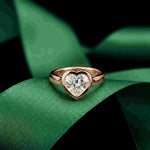 Amorette 2 CTW Heart Cut Lab Grown Diamond Bezel Set Ring For Women Rose Gold