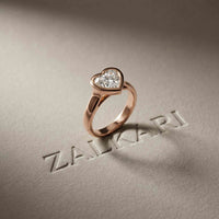 Amorette 2 CTW Heart Cut Lab Grown Diamond Bezel Set Ring For Women Rose Gold