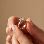 Amorette 2 CTW Heart Cut Lab Grown Diamond Bezel Set Ring For Women Rose Gold