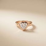 Amorette 2 CTW Heart Cut Lab Grown Diamond Bezel Set Ring For Women Rose Gold