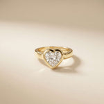 Amorette 2 CTW Heart Cut Lab Grown Diamond Bezel Set Ring For Women Gold