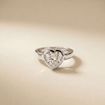 Amorette 2 CTW Heart Cut Lab Grown Diamond Bezel Set Ring For Women White