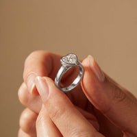 Amorette 2 CTW Heart Cut Lab Grown Diamond Bezel Set Ring For Women White