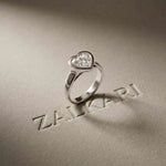 Amorette 2 CTW Heart Cut Lab Grown Diamond Bezel Set Ring For Women White