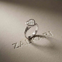 Amorette 2 CTW Heart Cut Lab Grown Diamond Bezel Set Ring For Women White