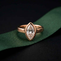 2 CTW Marquise Cut Lab Grown Diamond Ring For Girls Rose Gold