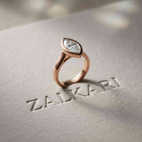 2 CTW Marquise Cut Lab Grown Diamond Ring For Girls Rose Gold