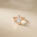 2 CTW Marquise Cut Lab Grown Diamond Ring For Girls Rose Gold
