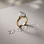 2 CTW Marquise Cut Lab Grown Diamond Ring For Girls Gold