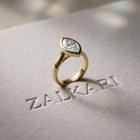 2 CTW Marquise Cut Lab Grown Diamond Ring For Girls Gold