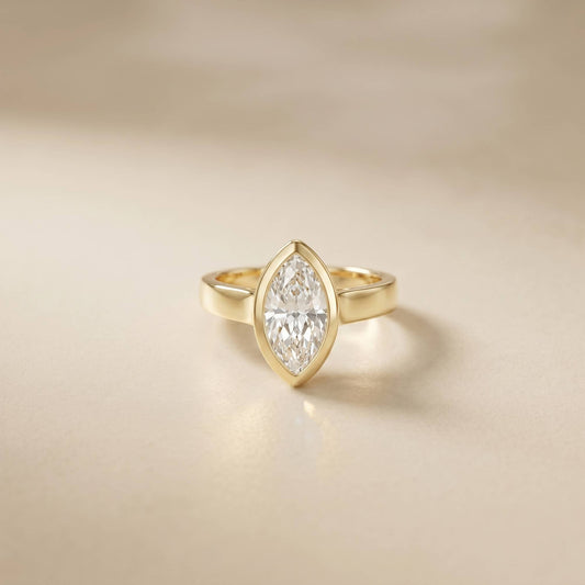 2 CTW Marquise Cut Lab Grown Diamond Ring For Girls