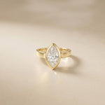 2 CTW Marquise Cut Lab Grown Diamond Ring For Girls Gold