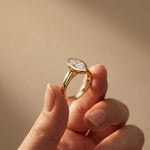 2 CTW Marquise Cut Lab Grown Diamond Ring For Girls Gold