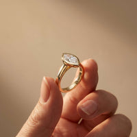 2 CTW Marquise Cut Lab Grown Diamond Ring For Girls Gold