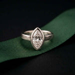 2 CTW Marquise Cut Lab Grown Diamond Ring For Girls White