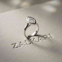 2 CTW Marquise Cut Lab Grown Diamond Ring For Girls White