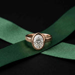 2 CTW Oval Cut Lab Grown Diamond Ovalisse Ring Rose Gold