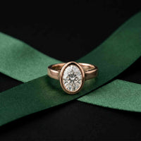 2 CTW Oval Cut Lab Grown Diamond Ovalisse Ring Rose Gold