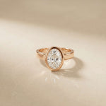 2 CTW Oval Cut Lab Grown Diamond Ovalisse Ring Rose Gold