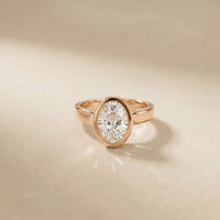 2 CTW Oval Cut Lab Grown Diamond Ovalisse Ring Rose Gold