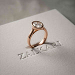 2 CTW Oval Cut Lab Grown Diamond Ovalisse Ring Rose Gold