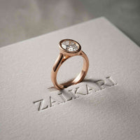 2 CTW Oval Cut Lab Grown Diamond Ovalisse Ring Rose Gold