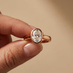 2 CTW Oval Cut Lab Grown Diamond Ovalisse Ring Rose Gold