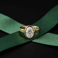 2 CTW Oval Cut Lab Grown Diamond Ovalisse Ring Gold