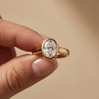 2 CTW Oval Cut Lab Grown Diamond Ovalisse Ring Gold