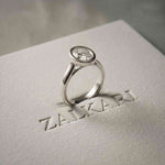 2 CTW Oval Cut Lab Grown Diamond Ovalisse Ring White