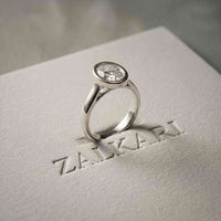 2 CTW Oval Cut Lab Grown Diamond Ovalisse Ring White