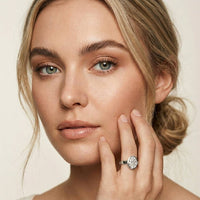 2 CTW Oval Cut Lab Grown Diamond Ovalisse Ring White