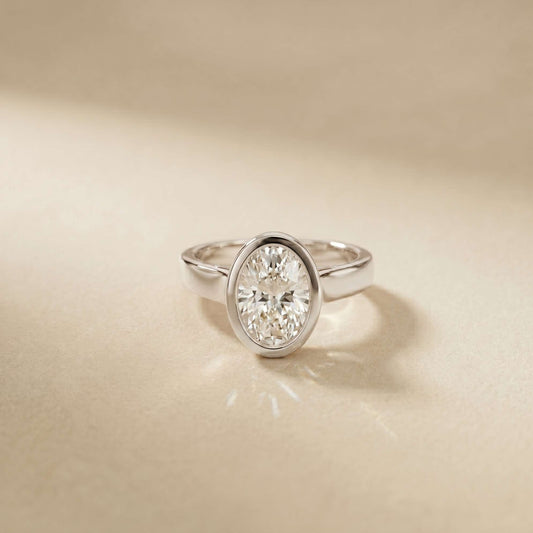 2 CTW Oval Cut Lab Grown Diamond Ovalisse Ring
