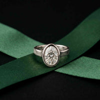 2 CTW Oval Cut Lab Grown Diamond Ovalisse Ring White