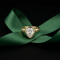 2 CTW Whisper of Forever Pear Lab Grown Diamond Ring Gold