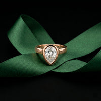 2 CTW Whisper of Forever Pear Lab Grown Diamond Ring Gold