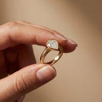 2 CTW Whisper of Forever Pear Lab Grown Diamond Ring Gold