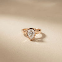 2 CTW Whisper of Forever Pear Lab Grown Diamond Ring Gold
