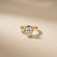 2 CTW Whisper of Forever Pear Lab Grown Diamond Ring Gold