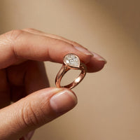 2 CTW Whisper of Forever Pear Lab Grown Diamond Ring Gold