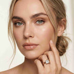 2 CTW Princess Cut Lab Grown Diamond Midnight Promise Ring Rose Gold