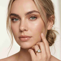 2 CTW Princess Cut Lab Grown Diamond Midnight Promise Ring Gold