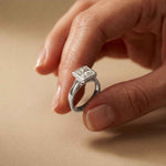 2 CTW Princess Cut Lab Grown Diamond Midnight Promise Ring White