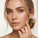 2 CTW Princess Cut Lab Grown Diamond Midnight Promise Ring White