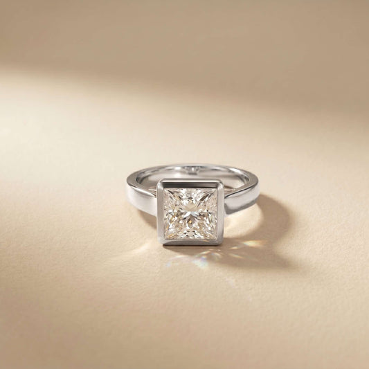 2 CTW Princess Cut Lab Grown Diamond Midnight Promise Ring