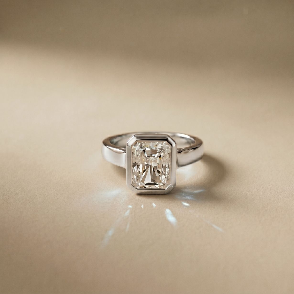 Golden Hour 2 CTW Radiant Cut Lab Grown Diamond Ring White